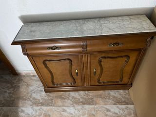 Mueble vintage madera y mármol