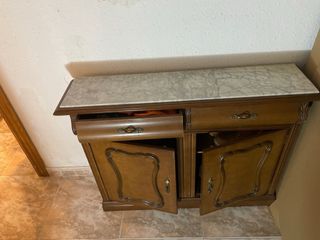 Mueble vintage madera y mármol