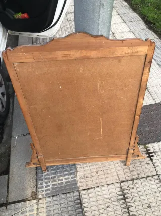 Espejo antiguo madera y cristal