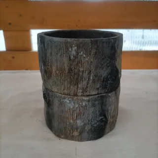 Set 2 Vasi Terracotta Effetto Legno Diametro 12cm