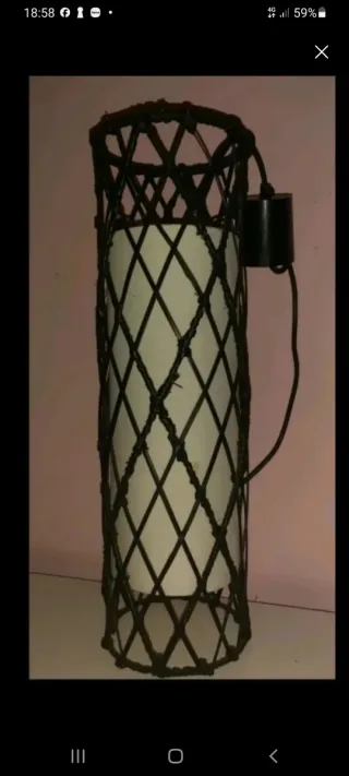 Lámpara de techo tejida negra y blanca