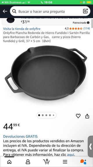 Plancha Redonda Hierro Fundido Onlyfire