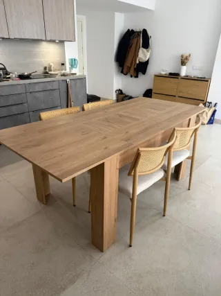 Mesa comedor extensible madera