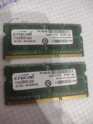 2x Crucial 4GB DDR3L-1066 SODIMM MAC RAM