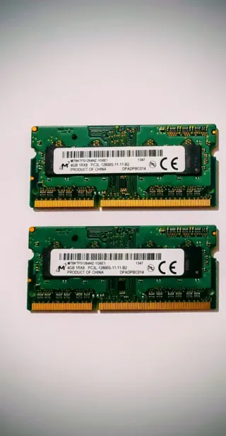 2x4GB DDR3 1600MHz Micron PC3L-12800S portátil 8GB