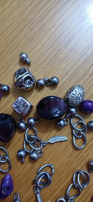Charms per bracciale viola e argento