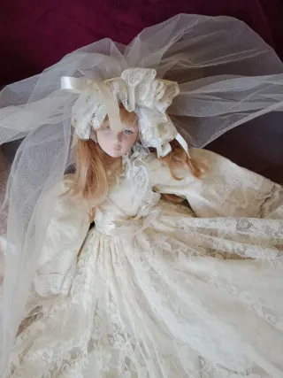 Muñecas de Porcelana Antiguas: Arlequín y Novia