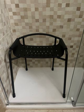 Silla Ducha IKEA Negra Metal
