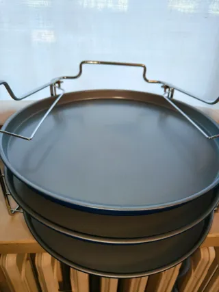 Set 3 Teglie Pizza con Griglia