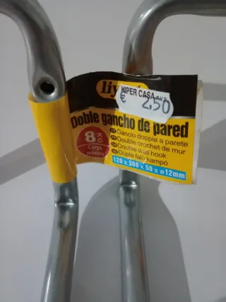 Doble Gancho Pared hasta 8kg