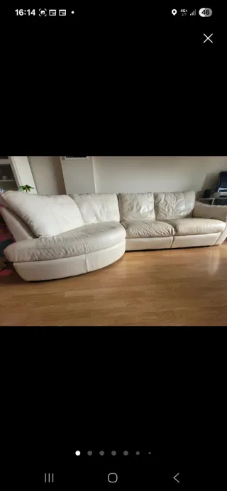 Sofá de piel Ikea beige