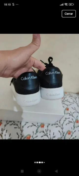 Zapatillas Calvin Klein Mujer Negras Blancas T 36