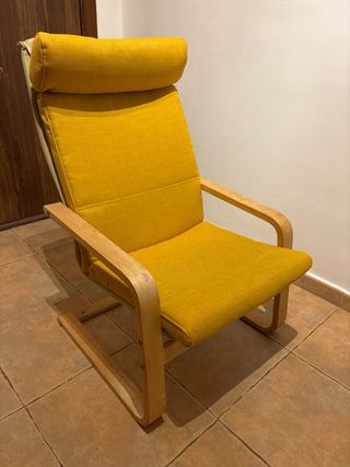 Sillón POÄNG Ikea Tela Amarilla Madera