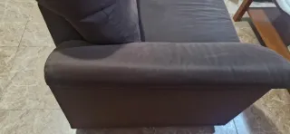 Sofá 3 plazas marrón tela como nuevo