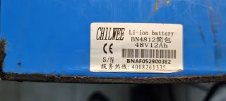 Bateria Litio Chilwee 48V 12Ah Patinete / E-Bike