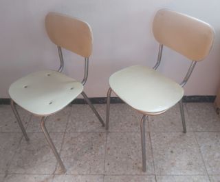 Sillas cocina, estilo vintage, estructura de metal