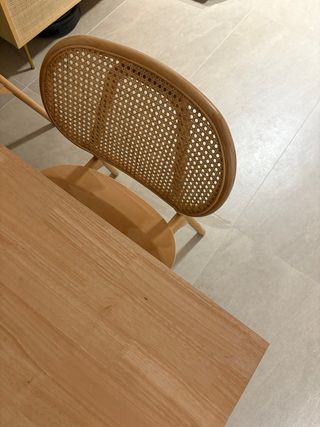 Sillas comedor ratán y madera