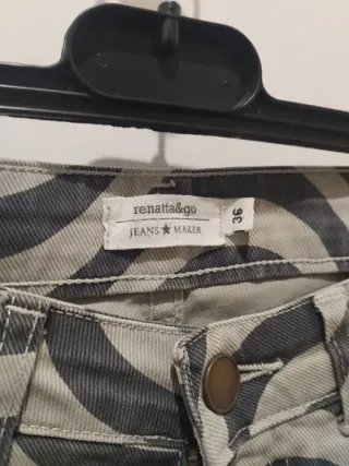 Pantalón de algodón con estampado ondulado