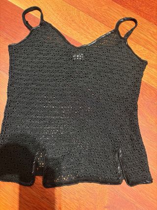 Top tirantes fiesta negro Mango