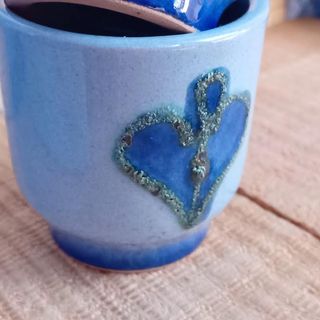 Strehla GDR Keramik  “fat lava”  schnapsbecher '60