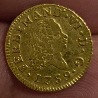 Moneda 1/2 Escudo Oro Fernando VI 1759