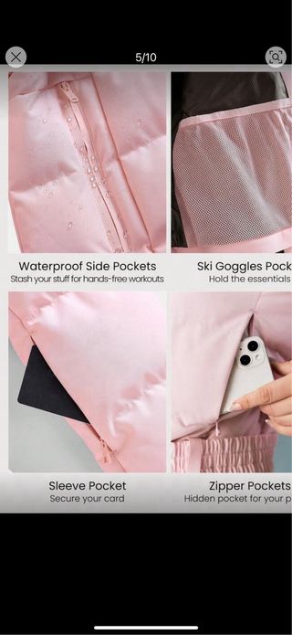 Chaqueta de nieve/ski rosa mujer