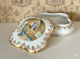 🇫🇷 Limoges joyero con escena religiosa