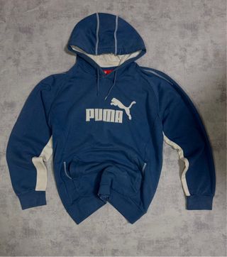 Sudadera Puma Vintage Streetwear Azul y Blanca