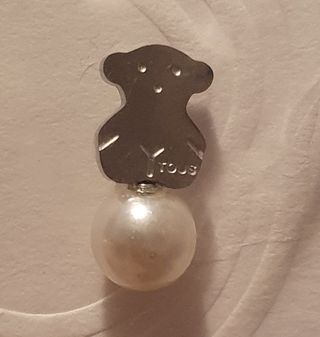 Pendientes Tous Oso Perla Plata