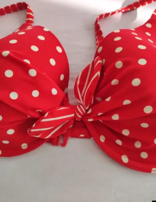 Sujetador bikini rojo lunares SOLO ENVIO
