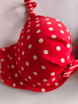 Sujetador bikini rojo lunares SOLO ENVIO