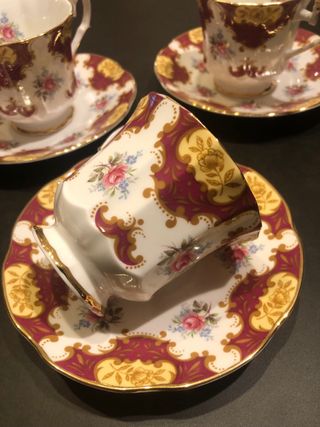 Set 5 Tazze da Tè Porcellana Vintage Rosina