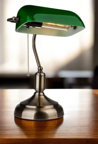 Lampada Ministeriale Verde e Argento