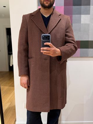 Cappotto uomo lana marrone taglia L