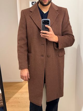 Cappotto uomo lana marrone taglia L
