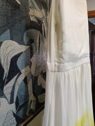 Vestido Mango blanco y estampado Elegante