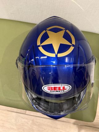 Casco Moto LS2 Azul, pintado custom