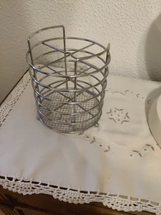 Escurridor cubiertos metal plateado