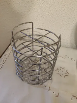 Escurridor cubiertos metal plateado