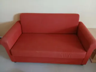 Sofá pequeño naranja tela