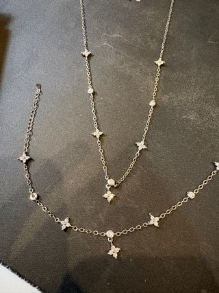 Conjunto collar y pulsera estrellas plata