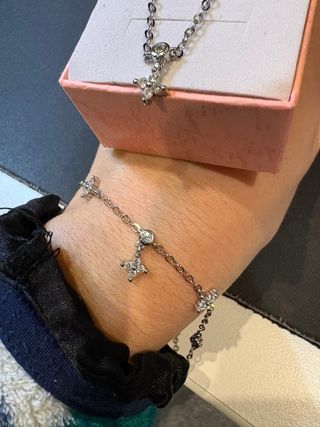 Conjunto collar y pulsera estrellas plata