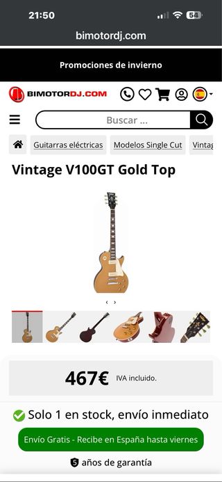 Vintage V100GT Gold Top p90