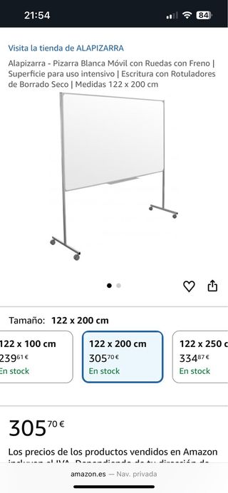 Pizarra blanca con ruedas