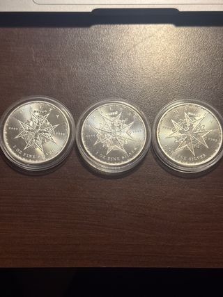 Lote 3 Onzas Plata Malta 2023-2024