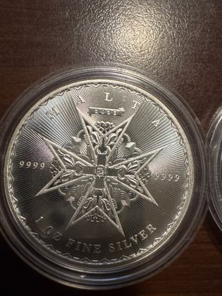 Lote 3 Onzas Plata Malta 2023-2024