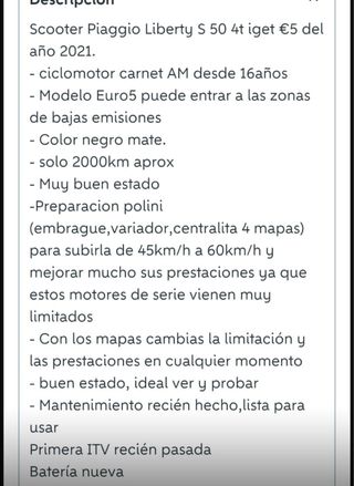 Piaggio Liberty 49cc Scooter Negra Etiqueta C