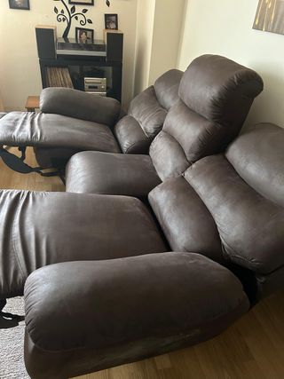 Divano relax motorizzato marrone cioccolato