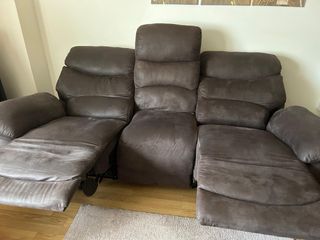 Divano relax motorizzato marrone cioccolato