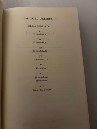 Obras completas Miguel Delibes edición lujo